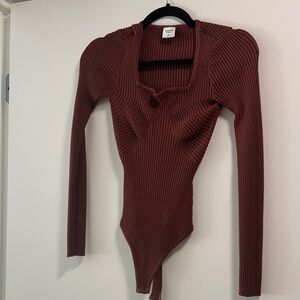 Abercrombie & Fitch Rust Ribbed bodysuit